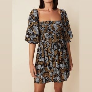 FAITHFULL THE BRAND alina mini dress ankara paisley print small